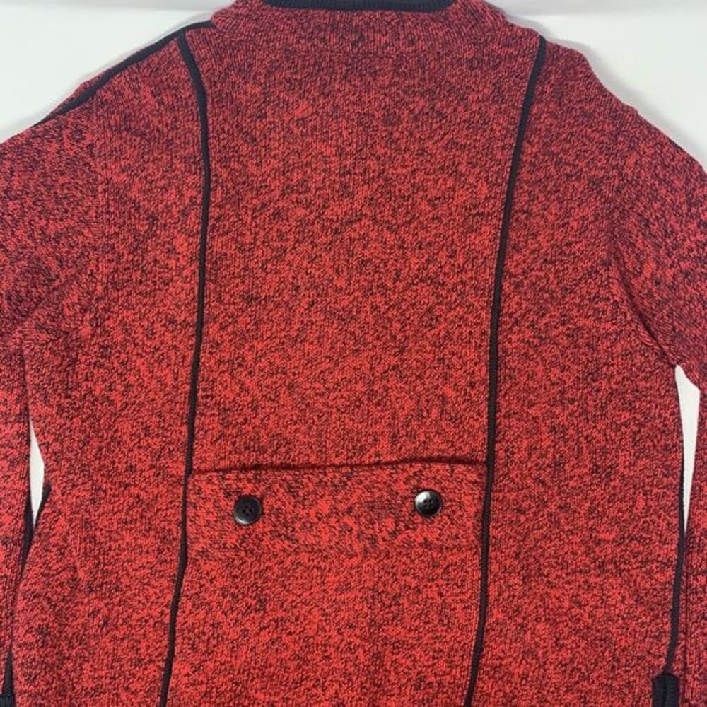 Lisa Nichols Red with Black Trim Button Down Women's Cardigan Sweater Size Large - Picture 3 of 10